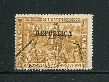 1913 - Afinsa nº 209. 4º Centenário ... para índia. Selo de 24a usado. Em boas condições.