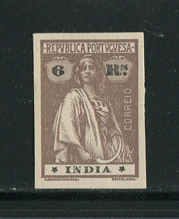 1913 - Afinsa nº 261. Ceres. PROVA NÃO DENTEADA de 6 reis. Sem goma. Em boas condições.