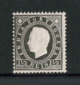 1886 - Afinsa nº 132. D. Luis I. Selo de 1 1/2r novo com charneira (*) e goma original. Denteado 12 1/2. Em boas condições.