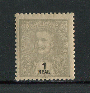 1903 - Afinsa nº 185. D. Carlos I. Selo de 1r novo com charneira (*) e goma original. CINZENTO. Em boas condições.