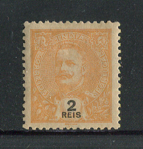 1903 - Afinsa nº 187. D. Carlos I. Selo de 2r novo com charneira (*) e goma original. Em boas condições.