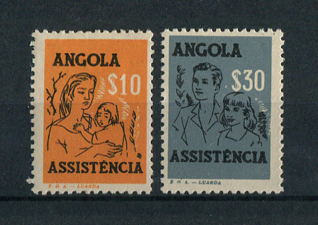 1958 - Imposto Postal nº 12/13. Assistência. Série completa nova, COM CHARNEIRA (*) e goma original. Em boas condições.