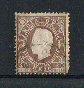 1888 - Afinsa nº 36. D. Luis I. Selo de 40 reis usado. Tem um denteado irregular. (BAIXO CUSTO/PEQUENO DEFEITO)