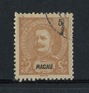1903 - Afinsa nº 132. D. Carlos I, novas cores e valores. Selo de 5a usado. Em boas condições.