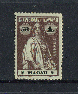1913 - Afinsa nº 222. Ceres. Selo de 58a novo COM CHARNEIRA (*) e goma original. Papel porcelana. Estrelas: II-II. Em boas condições.