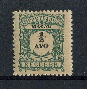 1904 - Porteado. Afinsa nº 1. Emissão regular. Selo 1/2a novo, COM CHARNEIRA (*) e goma original. Em boas condições.