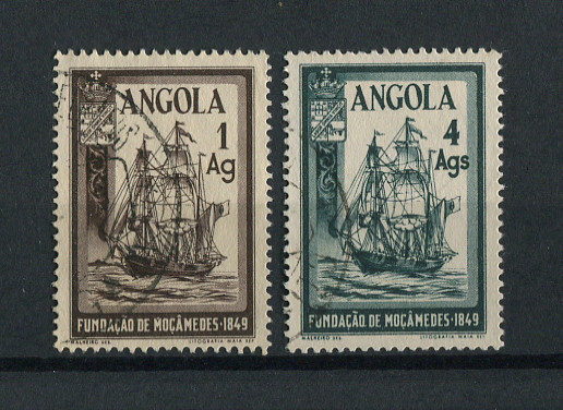 1949 - Afinsa nº 318/319. Fundação de Moçâmedes. Série completa USADA. Em boas condições.