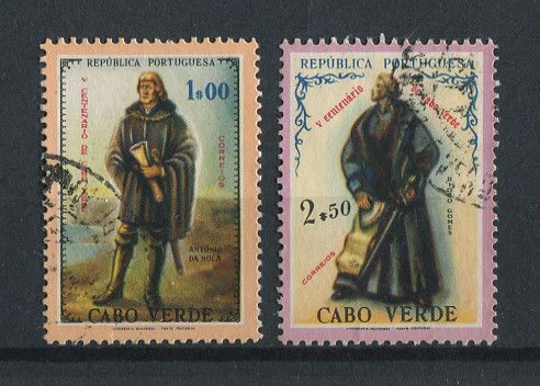 1960 - Afinsa nº 289/290. V Centenário de Cabo Verde. Série completa USADA. Em boas condições.