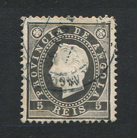 1886 - Afinsa nº 15. D. Luis I. Fita direita. Selo de 5 reis usado. Denteado 12 1/2. Em boas condições.