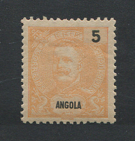 1898 - Afinsa nº 39. D. Carlos I. Selo de 5r novo COM CHARNEIRA (*) e goma original Em boas condições.