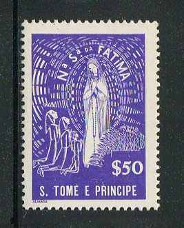1948 - Afinsa nº 347. Fátima. Selo de $50 novo, COM CHARNEIRA (*) e goma original. Em boas condições.