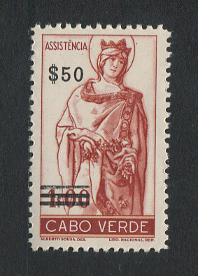 1958 - Imposto Postal nº 6. Rainha Santa Isabel com sobretaxa. 50c/1E novo SEM CHARNEIRA (**) e com goma original. Em boas condições.