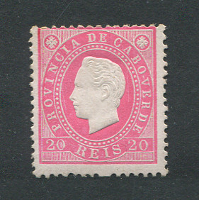 1886 - Afinsa nº 17. D. Luis I. Selo de 20 reis novo, COM CHARNEIRA (*) e goma original. Denteado 12 1/2. Em boas condições.