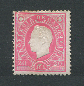 1886 - Afinsa nº 17. D. Luis I. Selo de 20 reis novo, COM CHARNEIRA (*) e goma original. Denteado 12 1/2. Em boas condições.