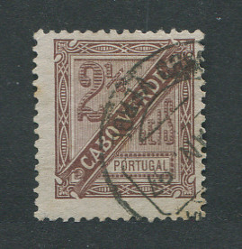 1893 - Afinsa nº 24. D. Carlos I. Selo de 2 1/2r usado. Denteado 11 1/2. Em boas condições.