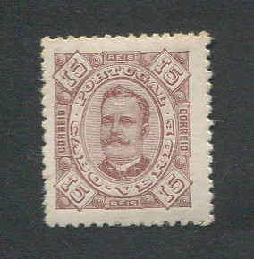 1893 - Afinsa nº 27. D. Carlos I. Selo de 15 reis novo, COM CHARNEIRA (*) e goma original. Denteado 11 1/2. Em boas condições.