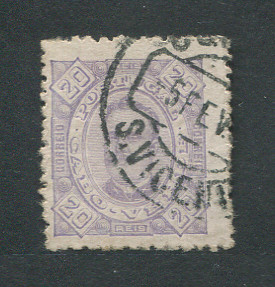 1893 - Afinsa nº 28. D. Carlos I. Selo de 20 reis usado. Em boas condições.