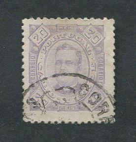 1893 - Afinsa nº 28. D. Carlos I. Selo de 20 reis usado. Em boas condições.