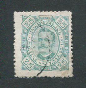 1893 - Afinsa nº 29a. D. Carlos I. Selo de 25 reis usado. Denteado 12 1/2. Em boas condições.