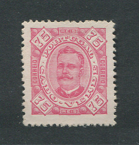 1893 - Afinsa nº 31. D. Carlos I. Selo de 75 reis novo sem goma. Denteado 12 1/2. Em boas condições.