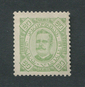 1893 - Afinsa nº 32. D. Carlos I. Selo de 80 reis novo sem goma. Denteado 11 1/2, papel pontinhado. Em boas condições.