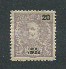1898 - Afinsa nº 41. D. Carlos I. Selo de 20 reis novo, COM CHARNEIRA (*) e goma original. Em boas condições.