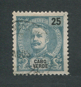 1898 - Afinsa nº 42. D. Carlos I. Selo de 25 reis usado. Denteado 11 1/2. Em boas condições.