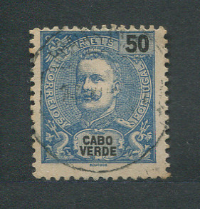 1898 - Afinsa nº 43. D. Carlos I. Selo de 50 reis usado. Em boas condições.