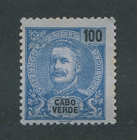 1898 - Afinsa nº 46. D. Carlos I. Selo de 100 reis novo, sem goma. Em boas condições.