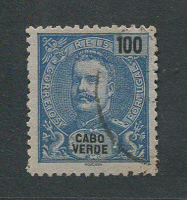 1898 - Afinsa nº 46. D. Carlos I. Selo de 100 reis usado. Em boas condições.