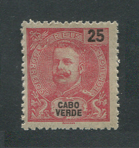 1903 - Afinsa nº 78. D. Carlos I novas cores e valores. Selo de 25r novo, COM CHARNEIRA (*) e goma original. Em boas condições.
