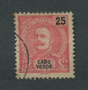 1903 - Afinsa nº 78. D. Carlos I novas cores e valores. Selo de 25r usado. Em boas condições.