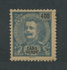 1903 - Afinsa nº 84. D. Carlos I novas cores e valores. Selo de 400r novo, COM CHARNEIRA (*) e goma original. Em boas condições.