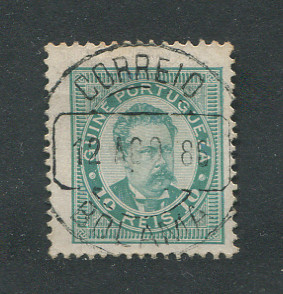 1886 - Afinsa nº 25. D. Luis I. Selo de 10 reis usado. Denteado 12 1/2. Em boas condições.