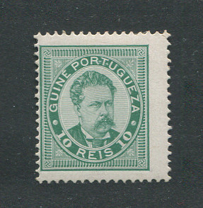 1886 - Afinsa nº 25b. D. Luis I. Selo de 10 reis novo, COM CHARNEIRA (*) e goma original. Denteado 13 1/2. Em boas condições.