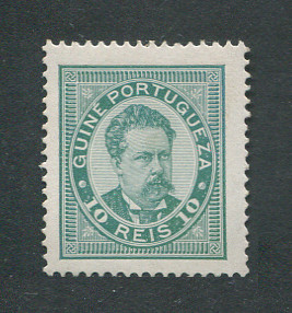 1886 - Afinsa nº 25b. D. Luis I. Selo de 10 reis novo, COM CHARNEIRA (*) e goma original. Denteado 13 1/2. Em boas condições.