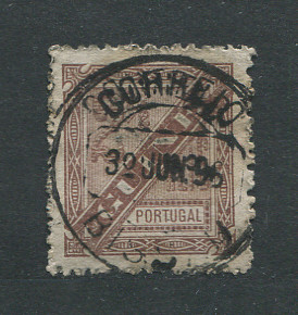 1893 - Afinsa nº 34. D. Carlos I. Selo de 2 1/2r usado. Denteado 12 1/2. Em boas condições.