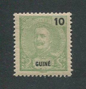 1898 - Afinsa nº 49. D. Carlos I. Selo de 10r novo COM CHARNEIRA (*) e goma original. Em boas condições.