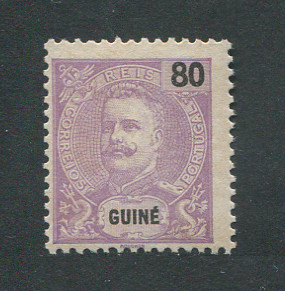 1898 - Afinsa nº 55. D. Carlos I. Selo de 80r novo sem goma. Em boas condições.