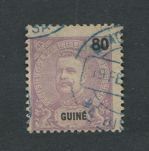 1898 - Afinsa nº 55. D. Carlos I. Selo de 80r usado. Em boas condições.
