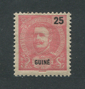 1903 - Afinsa nº 90. D. Carlos I, novas cores e valores. Selo de 25r novo COM CHARNEIRA (*) e goma original. Em boas condições.