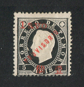 1894 - Afinsa nº 39. D. Luís com sobretaxa e sobrecarga PROVISORIO. Selo de 1a/5r novo sem goma como emitido. Em boas condições.