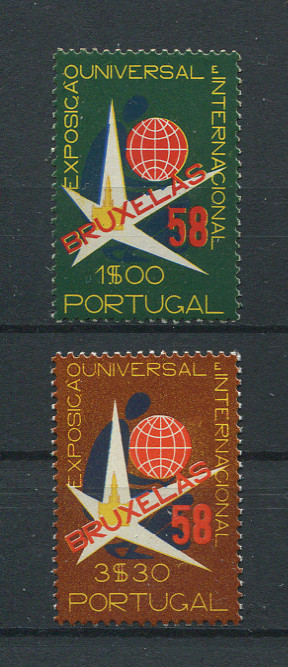 1958 - Afinsa nº 833/834. Exposição de Bruxelas. Série completa nova, COM CHARNEIRA (*) e goma original. Em boas condições.