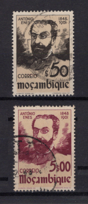 1948 - Afinsa nº 322/323. Cent. do Nascimento de António Enes. Série completa USADO. Em boas condições.