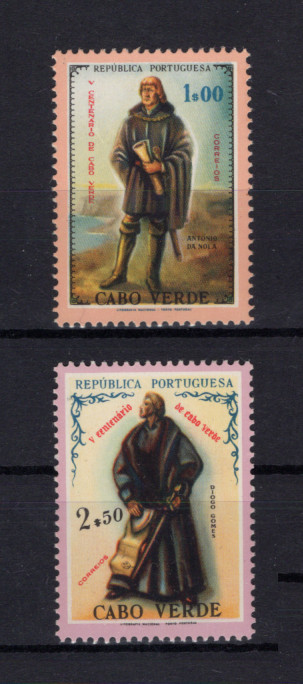 1960 - Afinsa nº 289/290. V Centenário de Cabo Verde. Série completa nova SEM CHARNEIRA (**) e com goma original. Em boas condições.
