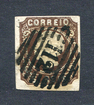 1862/4 - Afinsa nº 14. D. Luís I. Selo de 5 reis usado. CUNHO III. Boas Margens. Em boas condições. Carimbo nº 112 - Viseu. EXEMPLAR NORMAL.