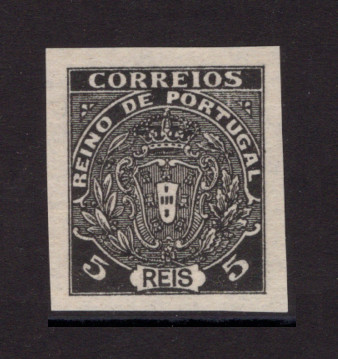 Não Emitidos - 1919 - Escudo Nacional Monárquico. Monarquia do Norte. Afinsa nº 2. PROVA não denteada de 5 reis. Nova. Em boas condições.
