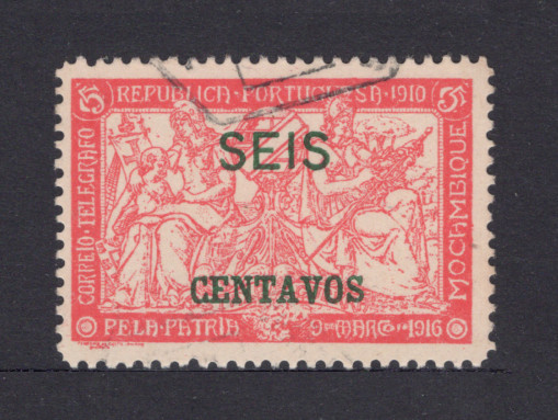1918 - Afinsa nº 205. Taxa de Guerra. Selo de 6c/5c usado. Em boas condições.