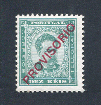 1892 - Afinsa nº 83. D. Luis I com sobrecarga PROVISÓRIO. Selo de 10 reis NOVO SEM CHARNEIRA (**) e com goma original. Em boas condições.