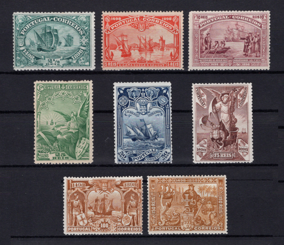 1898 - Afinsa nº 148/155. 4º Cent. do Descobrimento... a India. Série completa nova, SEM GOMA. Em boas condições.